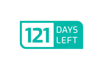 121 Days Left banner on white background, 121 Days Left to Go