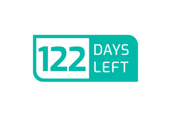 122 Days Left banner on white background, 122 Days Left to Go