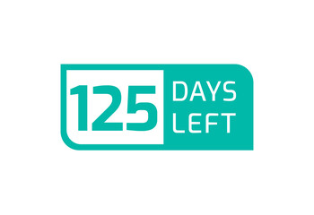 125 Days Left banner on white background, 125 Days Left to Go