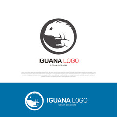 Iguana reptile logo design