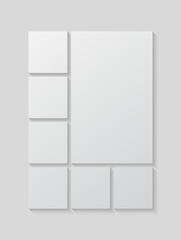 Vector empty collage seven frames, images photo