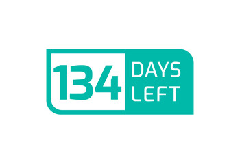 134 Days Left banner on white background, 134 Days Left to Go