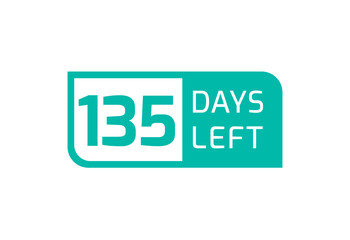 135 Days Left banner on white background, 135 Days Left to Go