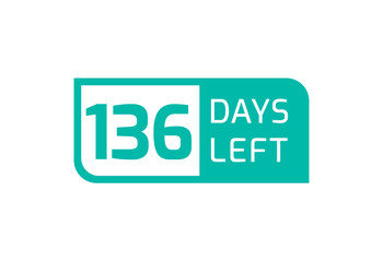 136 Days Left banner on white background, 136 Days Left to Go
