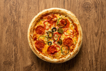 ミックスピザ　Italian delicious food mixture pizza
