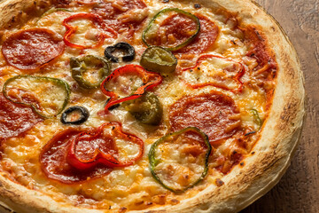 ミックスピザ　Italian delicious food mixture pizza