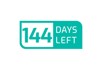 144 Days Left banner on white background, 144 Days Left to Go