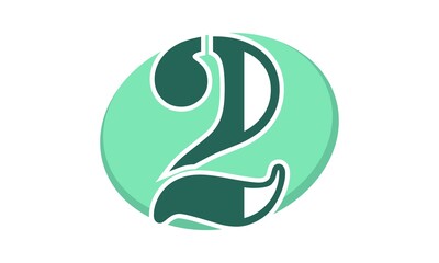 Abstract number two vector logo
