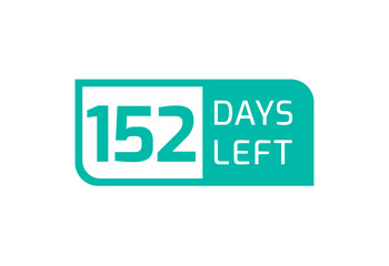 152 Days Left banner on white background, 152 Days Left to Go