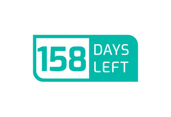 158 Days Left banner on white background, 158 Days Left to Go