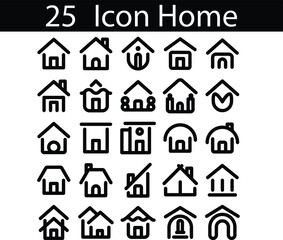25 Icon Home Line Style for any purposes website mobile app presentation