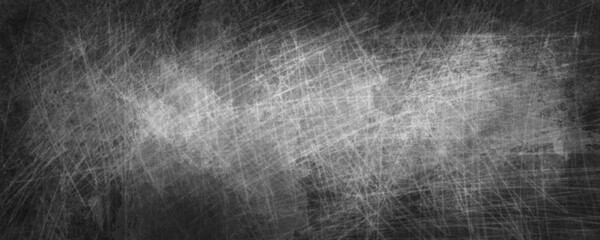 Sfondo nero grunge, web banner astratto vecchio, cemento invecchiato, design vintage, carta grungy grigia e nera. Rumore bianco sullo schermo. Interferenza. 