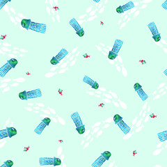 pattern with jellyfish on a light background