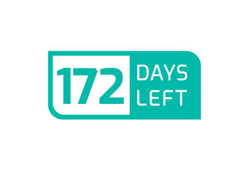 172 Days Left banner on white background, 172 Days Left to Go