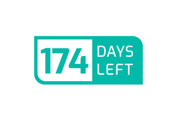 174 Days Left banner on white background, 174 Days Left to Go