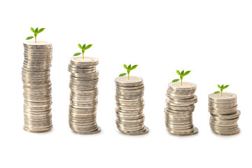 A pile of coins Separately