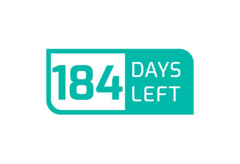 184 Days Left banner on white background, 184 Days Left to Go