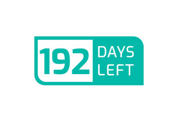 192 Days Left banner on white background, 192 Days Left to Go