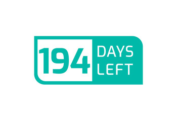 194 Days Left banner on white background, 194 Days Left to Go