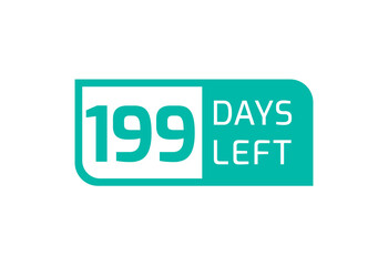 199 Days Left banner on white background, 199 Days Left to Go