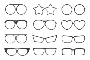 Set of different glasses icons