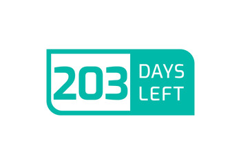 203 Days Left banner on white background, 203 Days Left to Go