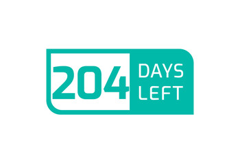 204 Days Left banner on white background, 204 Days Left to Go