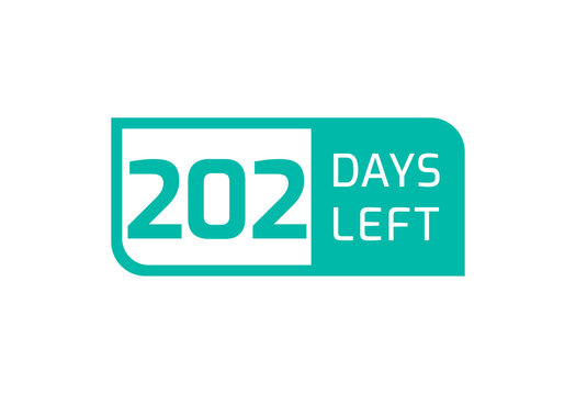 202 Days Left banner on white background, 202 Days Left to Go