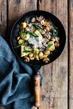 Fried Ricotta Gnocchi With Mushrooms