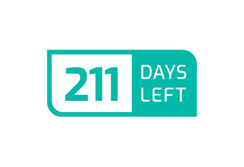 211 Days Left banner on white background, 211 Days Left to Go