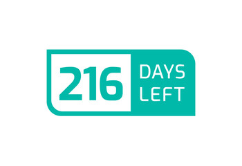 216 Days Left banner on white background, 216 Days Left to Go