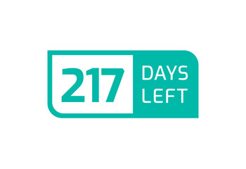 217 Days Left banner on white background, 217 Days Left to Go