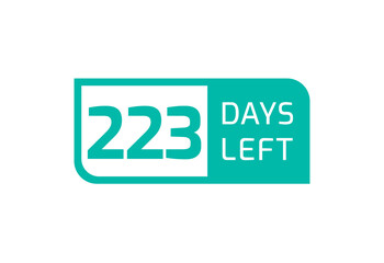 223 Days Left banner on white background, 223 Days Left to Go