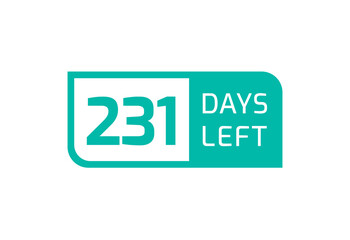 231 Days Left banner on white background, 231 Days Left to Go
