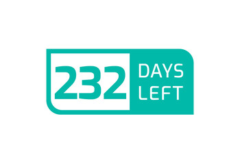 232 Days Left banner on white background, 232 Days Left to Go