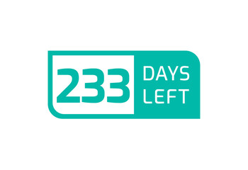 233 Days Left banner on white background, 233 Days Left to Go