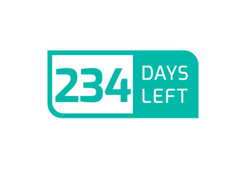 234 Days Left banner on white background, 234 Days Left to Go
