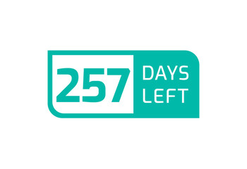 257 Days Left banner on white background, 257 Days Left to Go