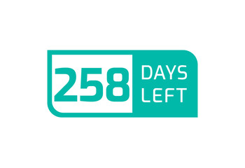 258 Days Left banner on white background, 258 Days Left to Go