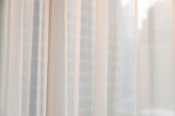 Obraz premium White curtains and morning sunlight