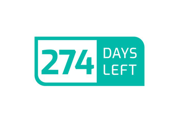 274 Days Left banner on white background, 274 Days Left to Go