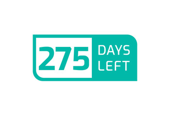 275 Days Left banner on white background, 275 Days Left to Go