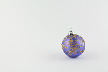 purple ball for christmas tree on white background