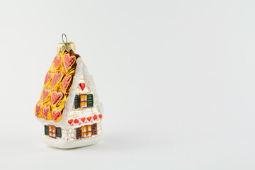 toy house for the tree on a white background