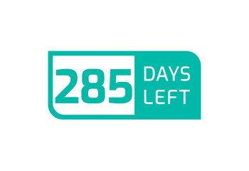285 Days Left banner on white background, 285 Days Left to Go