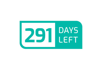 291 Days Left banner on white background, 291 Days Left to Go
