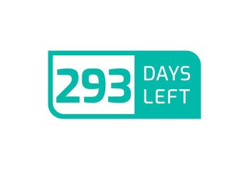 293 Days Left banner on white background, 293 Days Left to Go