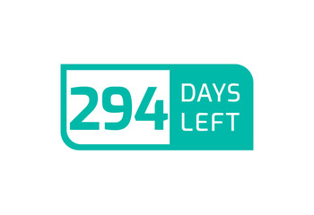 294 Days Left banner on white background, 294 Days Left to Go