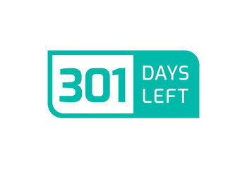 301 Days Left banner on white background, 301 Days Left to Go