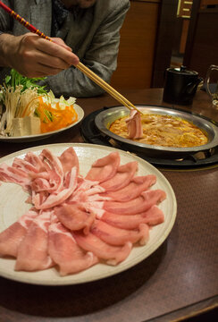 Shabu-shabu over a hot plate (Japan)